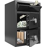 9.5 CUB Drop Safe for Business Heavy Duty Dual Door Safe Box with Drop Slot | 14-Gauge Steel, 101lbs, Anti-Fishing, Digital Deposit Money Safe Box Fireproof Waterproof Bag for Cash Home Office Documents