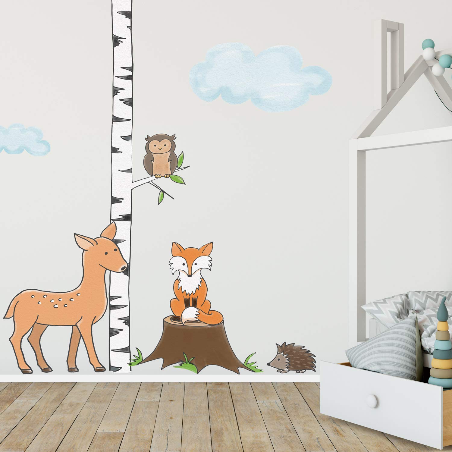 Handdrawn Woodland Wall Sticker Pack, Woodland Wall Stickers, Perfect for Decorating a Child's Bedroom with a Woodland Theme