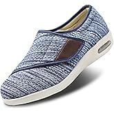 Womens Stylish Diabetic Shoes with Arch Support,Extra Wide Widths Walking Edema Sneakers Adjustable Strap Easy On/Off with 3 Pairs Insoles Replacement for Support Swollen Feet