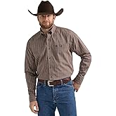 Wrangler George Strait Long Sleeve Button Down One Pocket Shirt Brown M