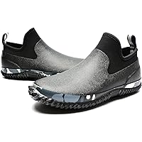 Unisex Waterproof Garden Shoes Lightweight Ankle Rain Boots Mud Muck Rubber Slip-On Footwear with Comfort Insole for…