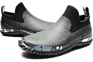 SWIFT*FROG Unisex Waterproof Garden Shoes Ankle Rain Boots Mud Muck Rubber Slip-On Footwear with Comfort Insole for Women Men