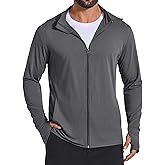 COOFANDY Men's UPF 50+ Sun Protection Lightweight Full Zip Hoodie Jacket Long Sleeve Fishing Hiking Performance Shirt