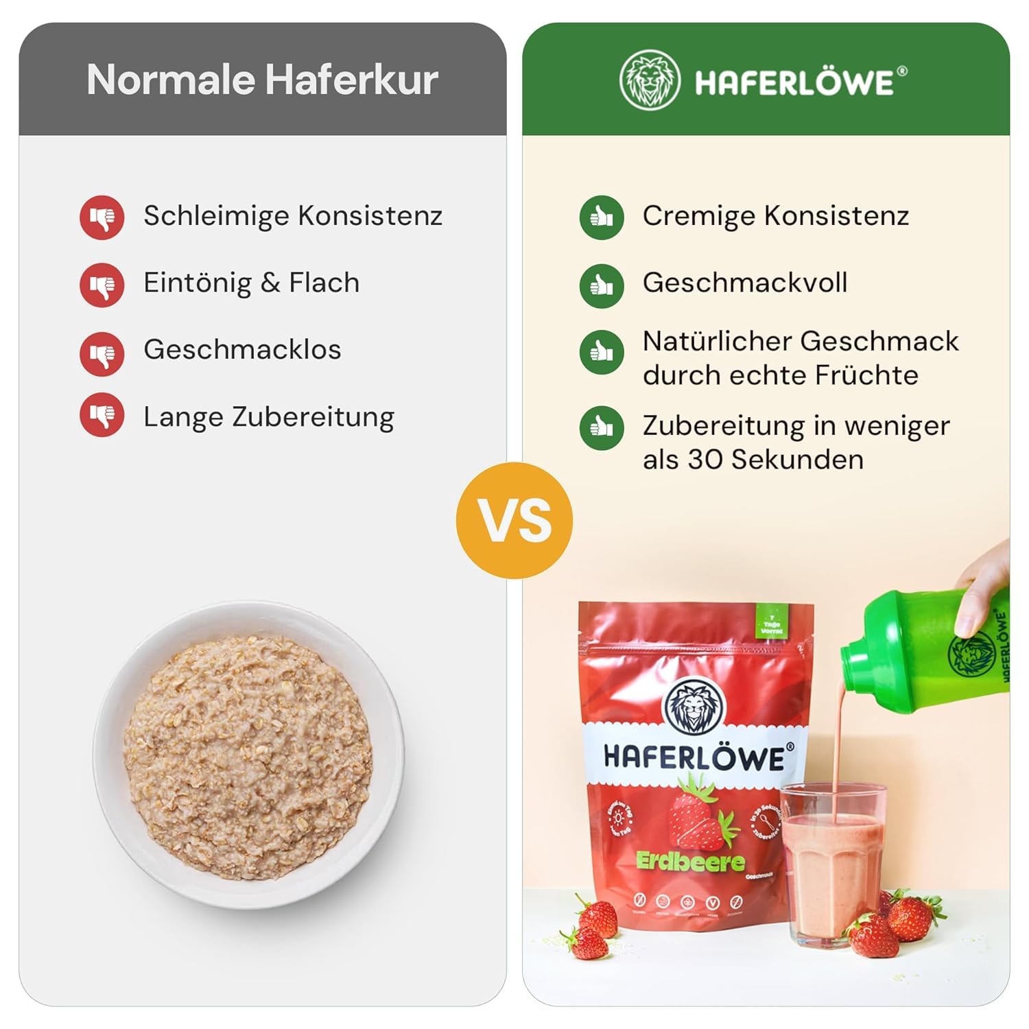 Haferlöwe Haferkur 35 Tage Starter Set | Leckere Hafertage in 5 Geschmacksrichtungen inkl. Gratis Shaker und Leitfaden | Protein Shake | Leckerer Diät Hafershake | DIA2® Ernährung 4