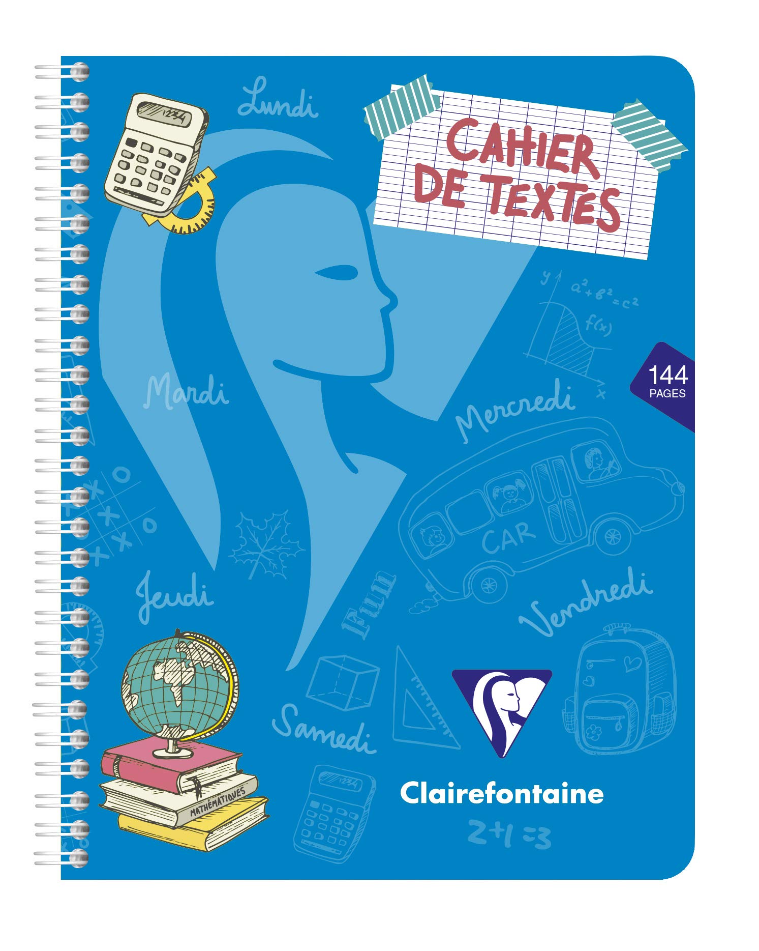 Clairefontaine 308756C Set of 10 Mimesys Spiral Notebooks - 17x22 cm - 144 Seyes Ruled Pages - 90 g White Paper - Transparent Polypro Cover - Random Colours
