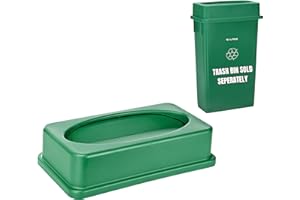 ALPINE INDUSTRIES Alpine Slim Trash Can Lid for 16 to 23 Gallon Green Indoor Recycle Bin, Durable Plastic, Odor-Containing, Easy to Clean