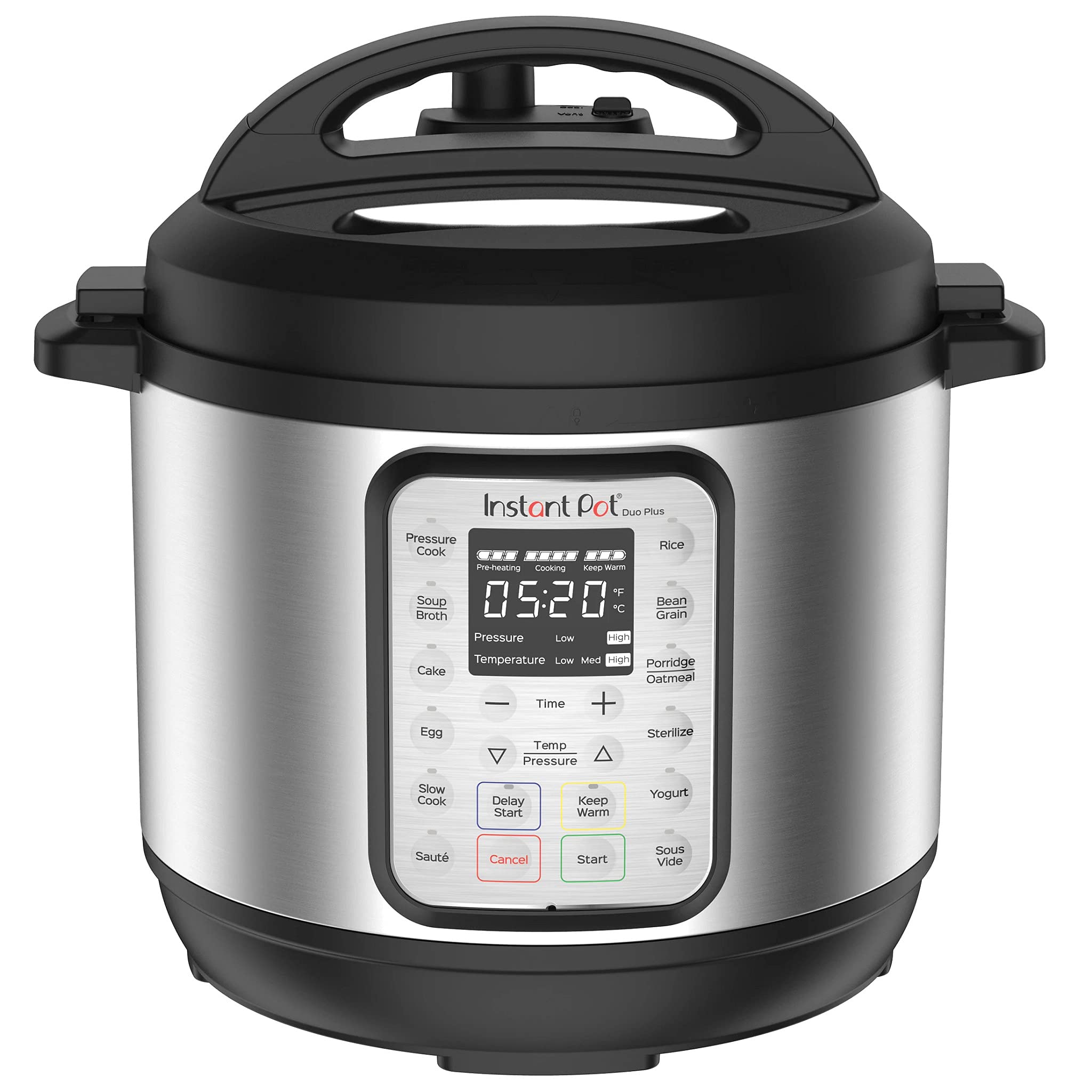 Instant Pot 9-in-1 Duo Plus 7.6L Electric Pressure Cooker. 15 Smart Programmes, Pressure Cooker, Rice Cooker, Slow Cooker, Steamer, Sauté Pan, Sous Vide, Soup/Broth, Bean/Grain, Meat/Stew, Cake Maker