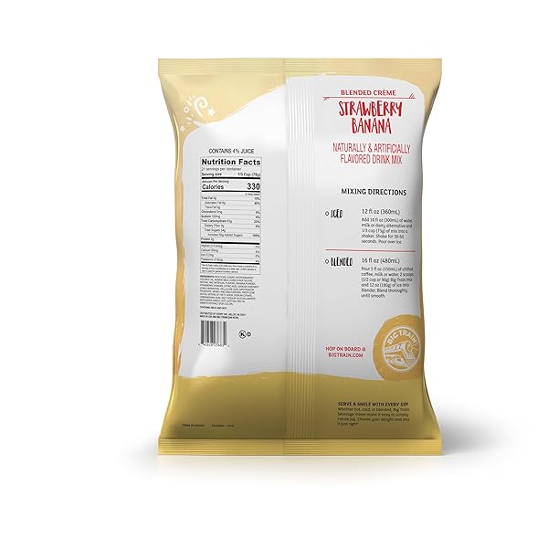 BIG TRAIN STRAWBERRY BANANA BLENDED CRÈME BEVERAGE MIX, 3.5 POUND (PACK OF 1)