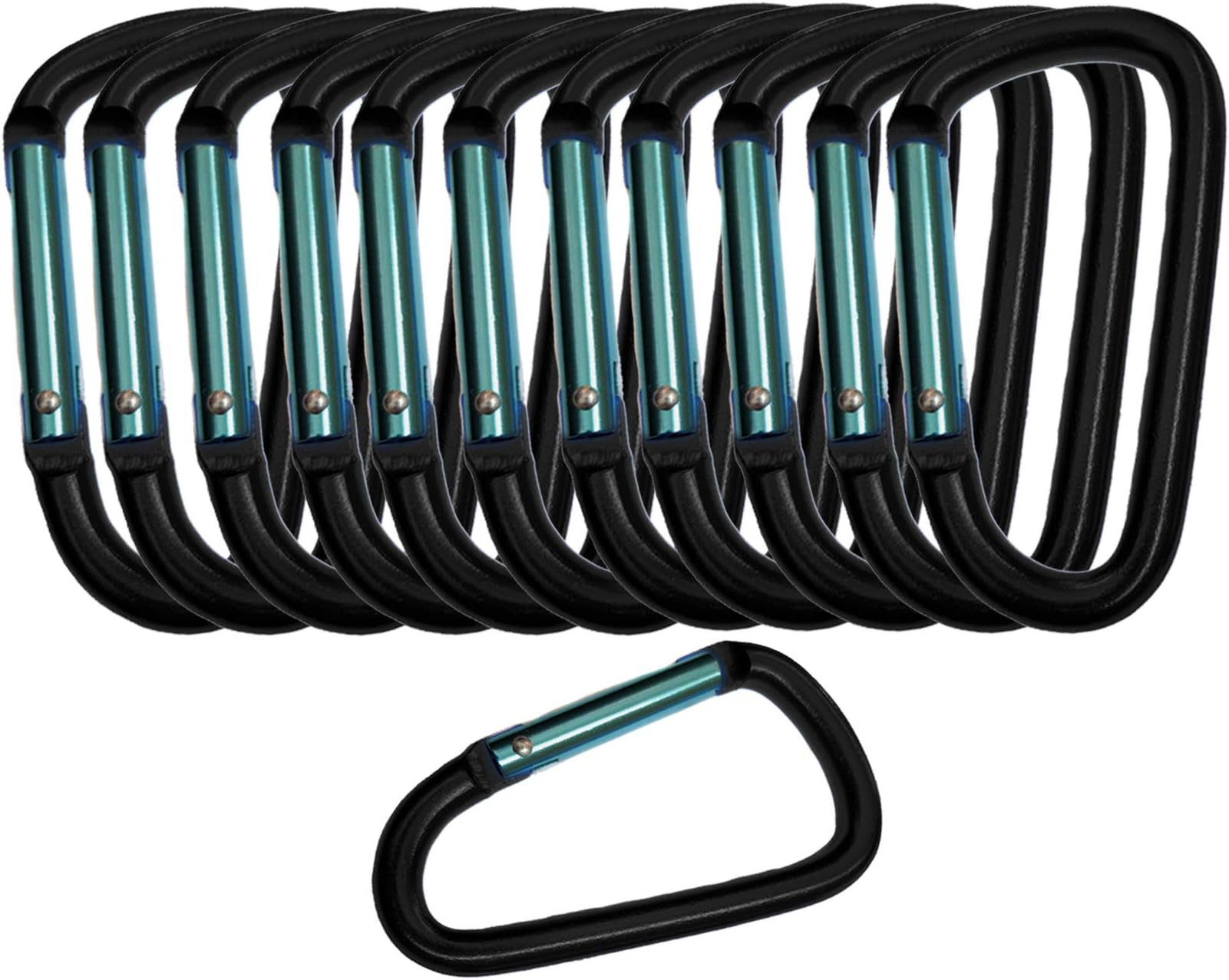 3" Aluminum Carabiner D Shape Buckle Pack, Keychain Clip, Spring Snap Key Chain Clip Hook Buckle