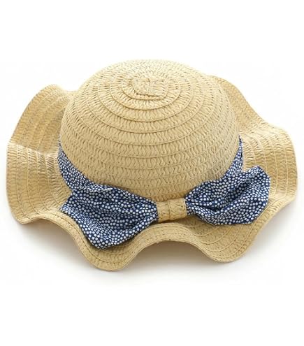 Amazon.com: Girls Tea Party Sun Hat with Lace Ribbons 𝐒traw Hats