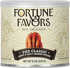 Fortune Favors Candied Pecans, Sweet and Salty Snack, Hand Crafted in Small Batches, USA-Grown (8oz, Classic)