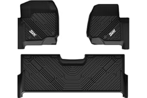 3W Floor Mats Fit for Ford F250 F350 F450 F550 2017-2025 2026 Super Duty Crew Cab Bucket Seat with Under Seat Storage, All Weather TPE Custom Fit F 250 Floor Liner(Not for Vinyl Floor), Upgraded