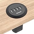 Simpeak 30W 4-Port USB Desk Charger Desktop Charging Station Mounts on The 2.0"/2.4" Grommet Hole with Power Cable (Match 2pcs Grommet),C51 Black