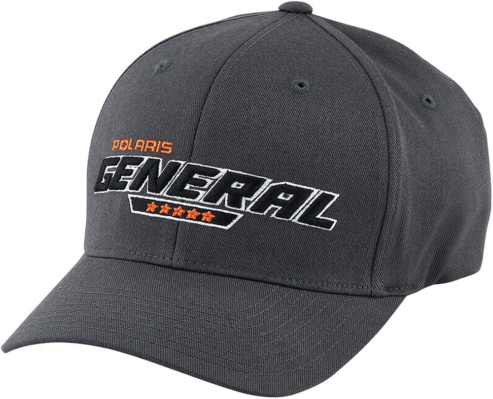 General Men's (L/XL) Flexfit Hat with Black General Logo, Gray L/XL