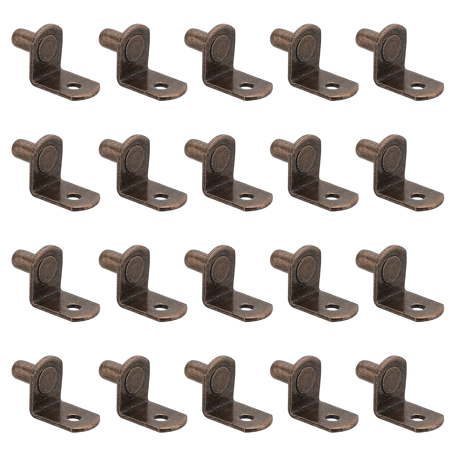 PATIKIL Shelf Pegs Pins 1/4 Inch, 20 Pack L-Shaped Shelf Pins Holders Cabinet Shelf Support Pegs for Shelves Bookcase Closet Furniture, Copper Tone