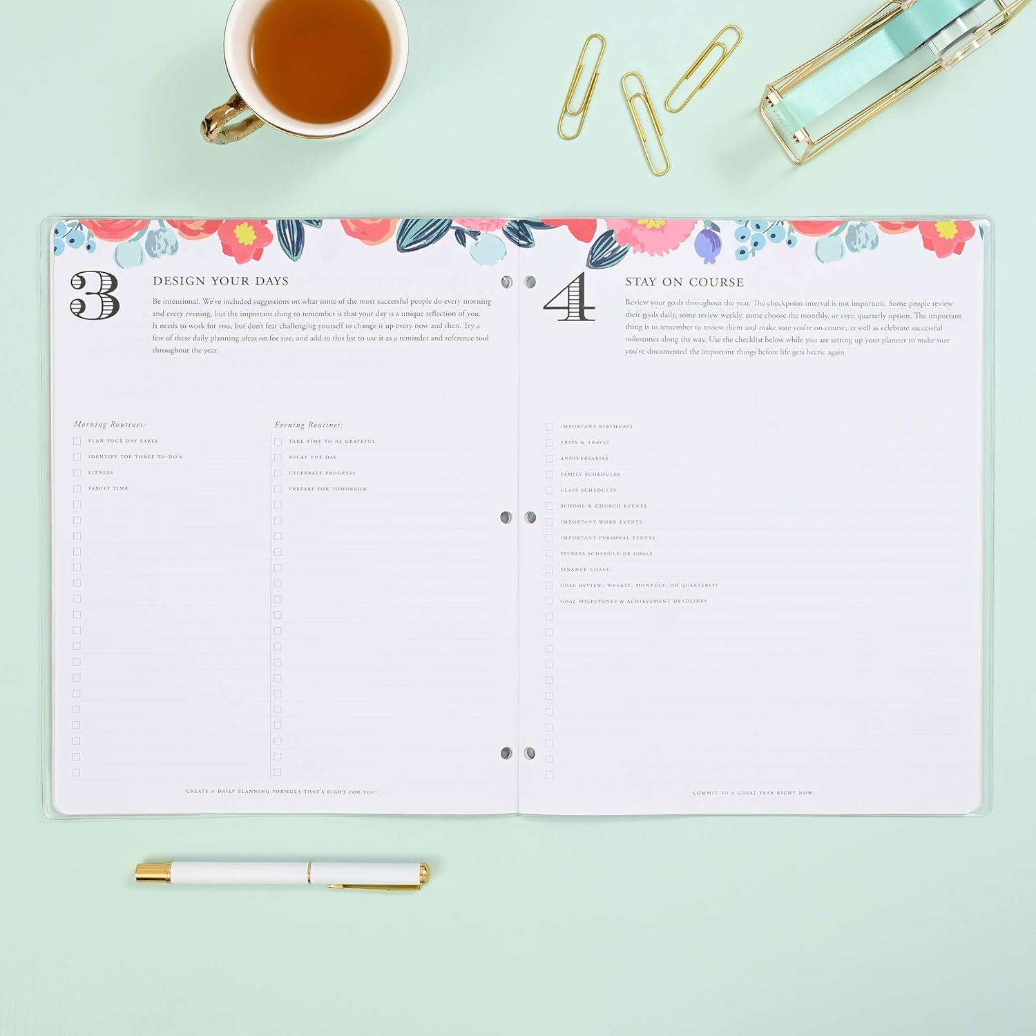 Day Designer for Blue Sky 2021-2022 Academic Year Monthly Planner, 8.5" x 11", Flexible Cover, Stapled Binding, Floral Sketch (132267) : Office Products