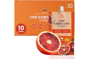 K FOOD KOREAN FOOD Korean Food Low Calories Squeeze Konjac Jelly Moro Blood Orange Flavor, Fish Collagen, Vitamin, Zero Sugar, Chewier Texture Health&Beauty (Net WT 5.07 oz, Pack of 10) 곤약젤리