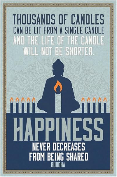Poster Fonderie Des Milliers Bougies Bonheur Citation De Bouddha D Art D Art 12x18 Inches Poster Amazon Fr Cuisine Maison
