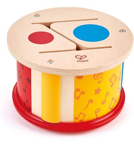 PlanToys Wooden Clatter Toy - Colorful Percussion Instrument For Toddlers, Made From Safe Rubberwood