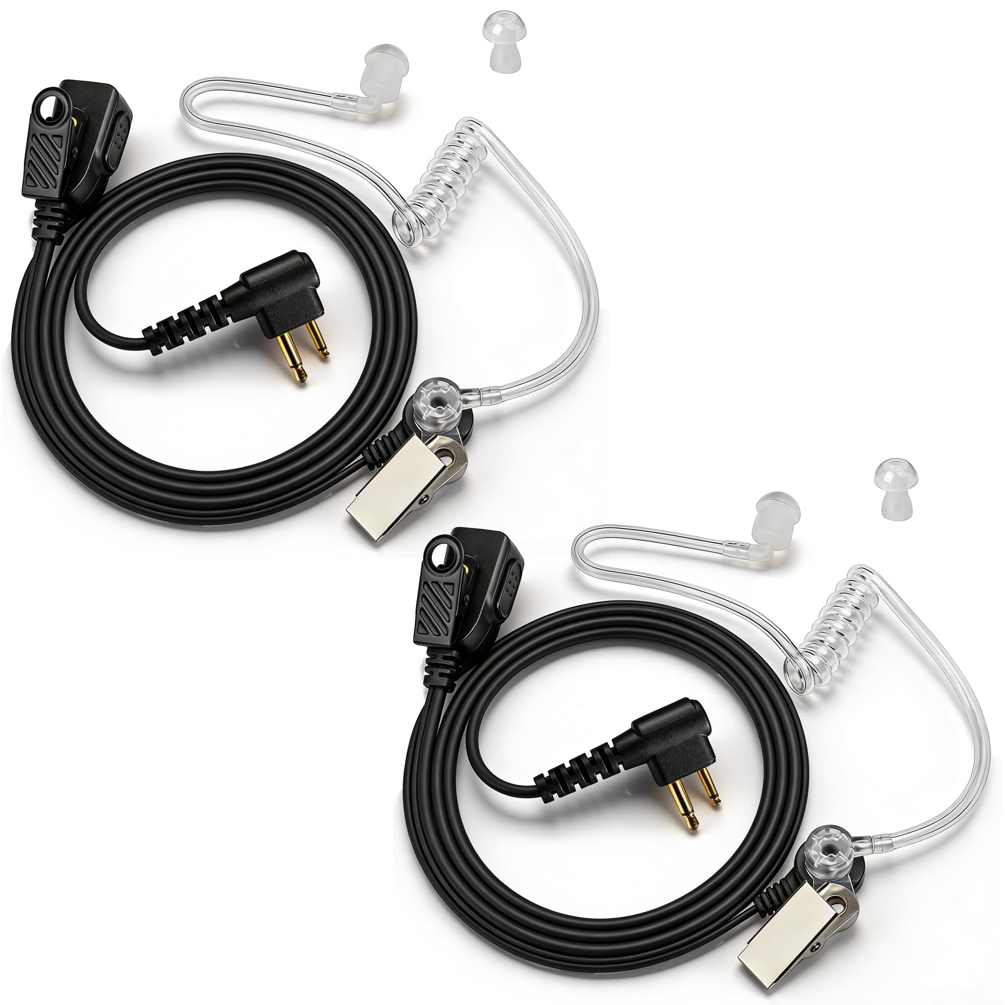 HYS Walkie Talkie Earpiece, Covert Air Tube, PTT with Micrphone, Security Headset Compatible with Motorola CP040 DP1400 GP300 Two Way Radio (TB03M-2)