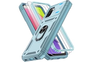 GRITUP for Samsung Galaxy-A03S-Phone Case with 2PCS Screen Protector, Build in 360° Rotating Ring Kickstand, Military Grade Protective Case for Galaxy AO3S Phone, Green