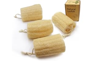 YOTDHUO Natural Loofah Sponge Exfoliating Body Scrubber(6" Economical 4Pack),Organic Luffa for Women and Men in Shower