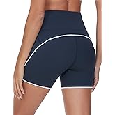 THE GYM PEOPLE Women's High Waisted Workout Shorts Stretchy Breathable Dolphin Split Running Yoga Lounge Shorts