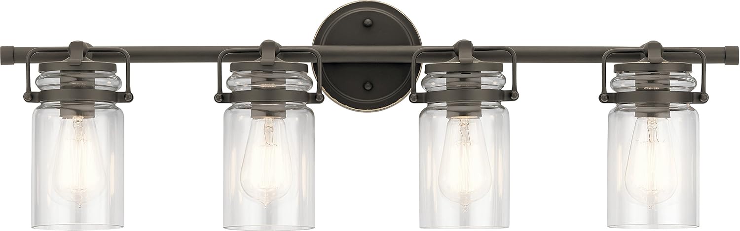 Kichler 45690NI Brinley Vanity, 4-Light 300 Total Watts, Brushed Nickel - - 