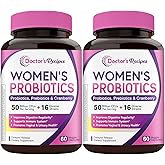Doctor's Recipes Women's Probiotics, 120 Caps (Pack of 2) 50 Billion CFU 16 Strains, with Organic Prebiotics Cranberry, Shelf Stable, Delayed Release, No Soy Gluten Dairy