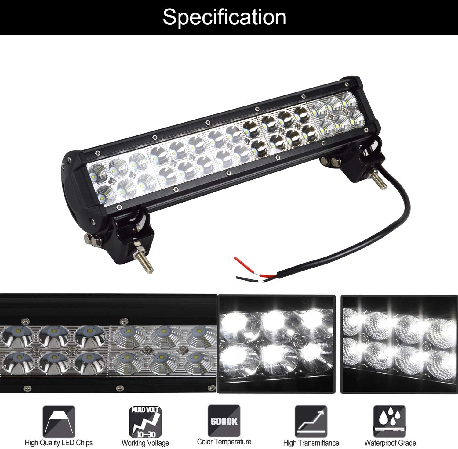 SKYWORLD 15 inch 90W LED Work Light Bar - Image 4