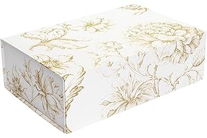 Sorarto Luxury Gift Box with Magnetic | Gold Floral Decorative Gift Boxes for Presents, Wedding Gifts, and Keepsakes. 13.5" x 9" x 4.3"