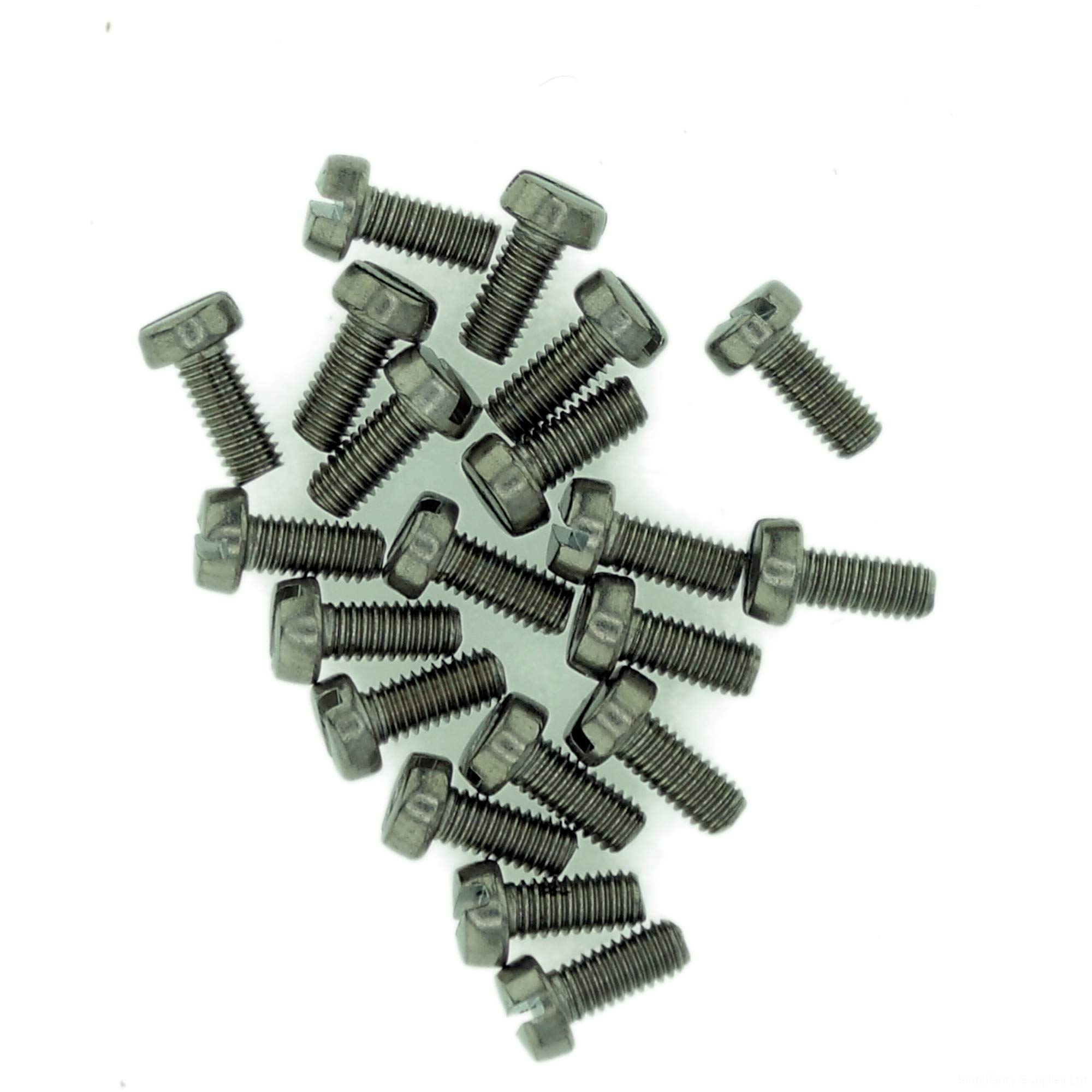 M1.4 (1.4mm x 4mm) Slot Cheese Machine Screw (Bolt) - Stainless Steel (A2) (Pack of 20)