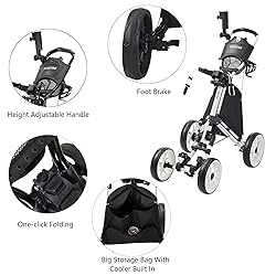 FLAGTAG Golf Push Cart 4-Wheels,Folding Golf