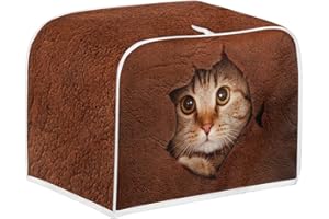 Coldinair 3D Cat Design 4 Slice Toaster Cover Small Kitchen Appliance Bread Maker Dust Cover and Fingerprint Protection