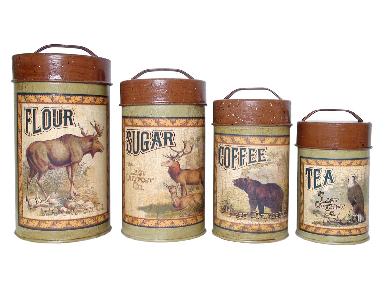 Cabin Tin Canisters Set of 4 Kitchen Products Kitchen