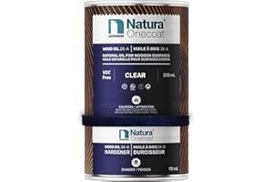 Natura Onecoat 2 Component Wood Stain Oil, 360 mL (12.17 fl oz), Clear, Easy to Apply, Very Low Odor, Linseed Oil, Interior F
