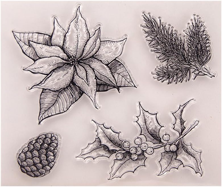 Numkuda Leaf Transparent Clear Silicone Stamp for DIY Scrapbooking Photo Album Decor