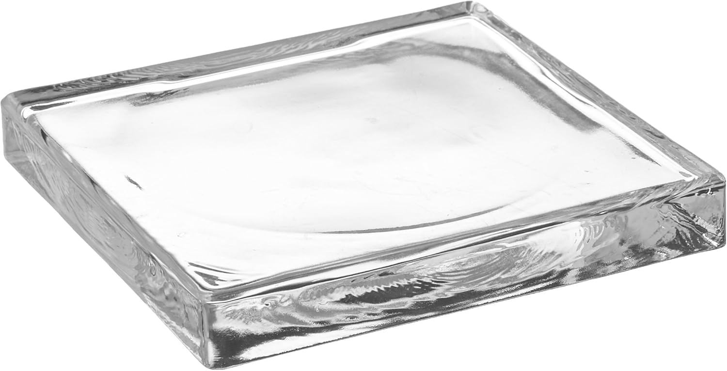 Biedermann & Sons Square Glass Candle Plates (Box of 4), Large Home & Kitchen