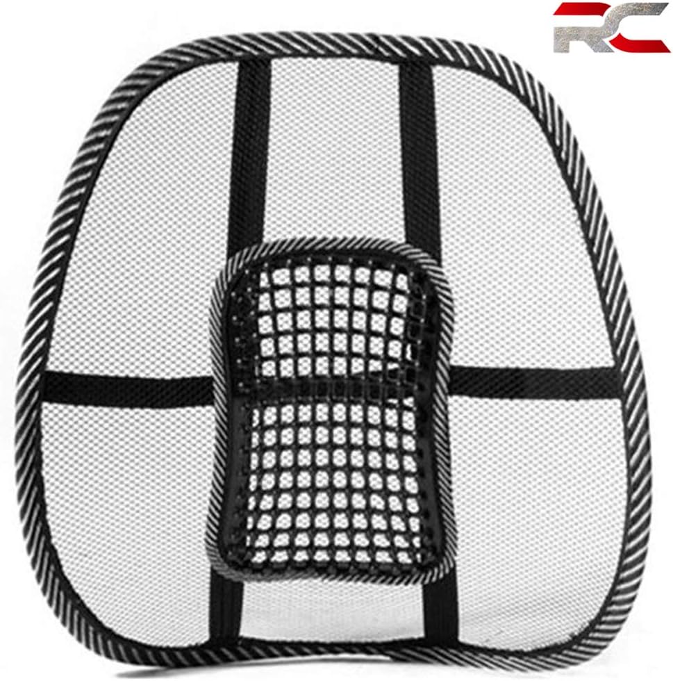 Riderscart Car Back Rest, Pain Relief Lower Back Support Ergonomic Designed for Comfort Office Chair, Home, Seat Universal for All Car (Black, Pack of 1)