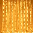 AWQ 300 LED 6.6ft x 9.8ft Window Curtain String Light Window Fairy Lights 8 Modes for Christmas Wedding Home Garden Bedroom Outdoor Indoor Wall Decor (Warm White)