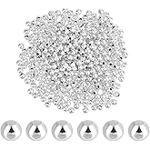 PH PandaHall 600pcs 925 Sterling Silver Plated Beads, 3mm Seamless Smooth Round Bead Ball Beads Brass Loose Spacers Long-Lasting Waist Bead for Bikini Belly Chain Layered Bracelet Jewelry Making