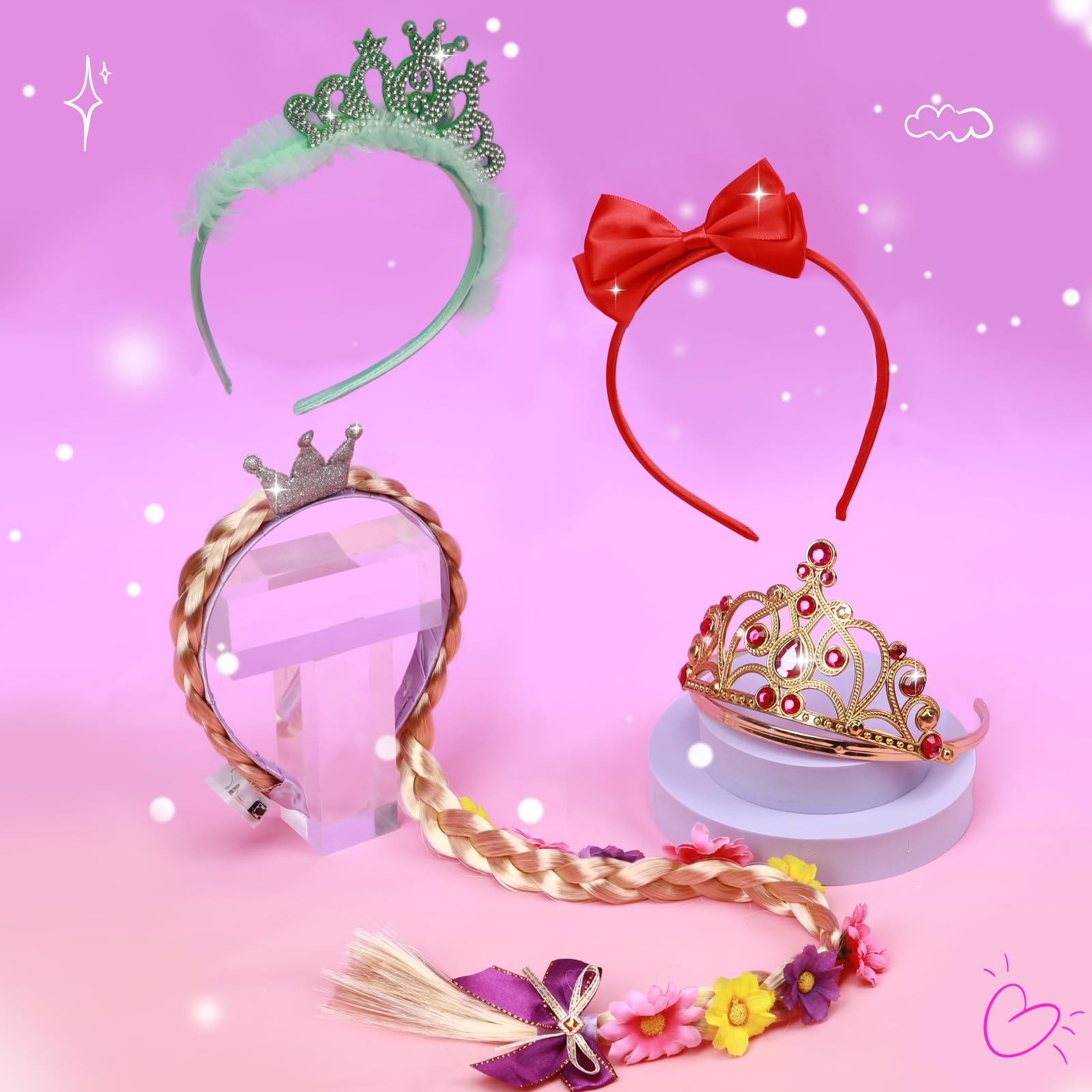 Meland Princess Dress Up - Dress Up Clothes for Girls with Toys,Christmas Birthday Gift for Toddler Girls 3,4,5,6,7,8 Years