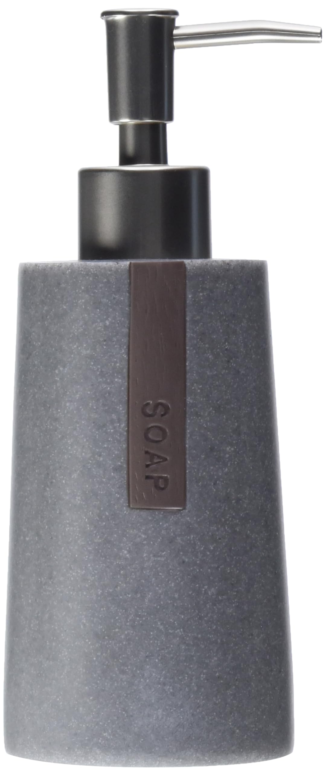 Sealskin Pierra Soap Dispenser, Polyresin, Grey, 7.4 x 18.5 x 7.3 cm