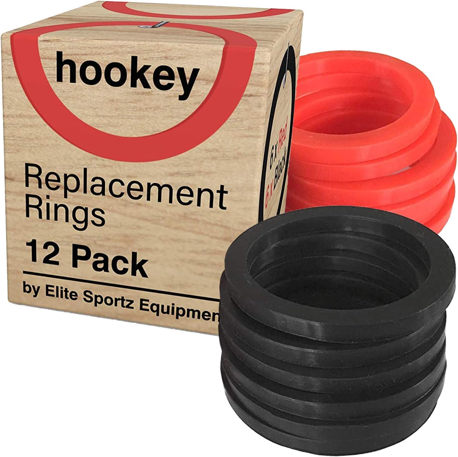 Elite Sportz Hookey Ring Toss Replacement Rings, Grab an Extra 12 Rings, 6 Red and 6 Black for Play with Hooko or Hookey Toss Games by Elite Sportz …