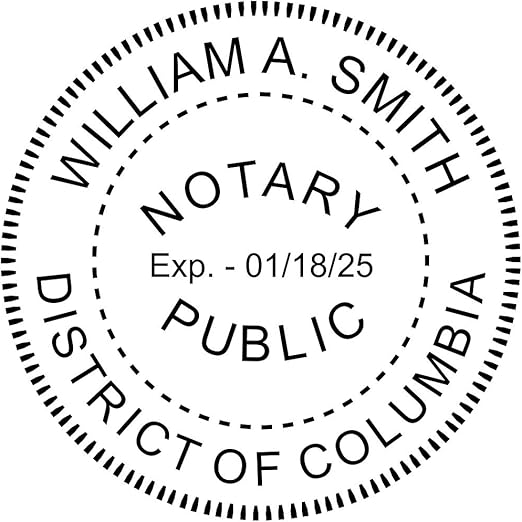 District of Columbia Notary Stamp Washington D.C. Notary