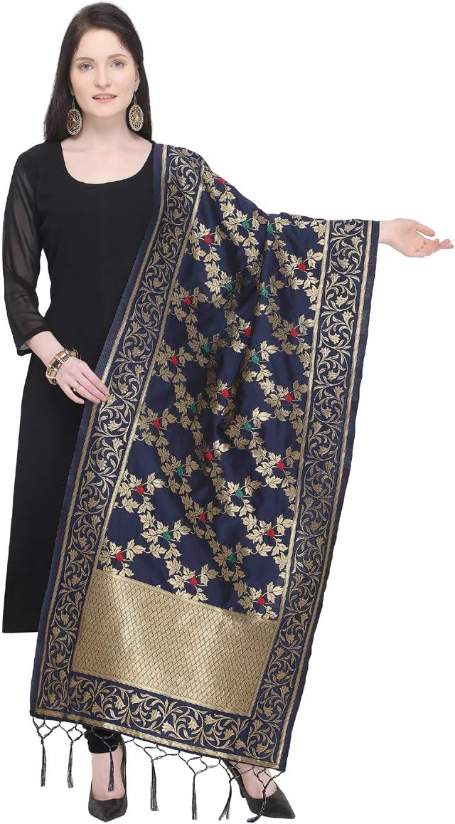 Women's Banarasi Silk Designer Stole By Fabkaz
