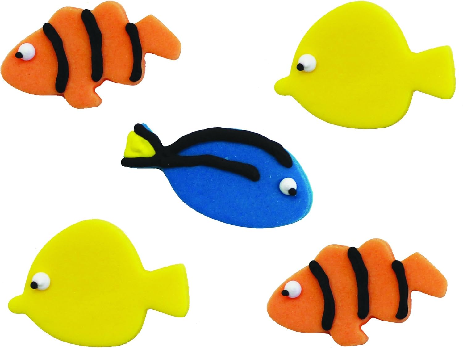 Tropical Fish Edible Sugar Cake Decorations Pack Of 5 Amazon Ca