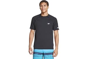Speedo Men's Uv Swim Shirt Short Sleeve Regular Fit Solid