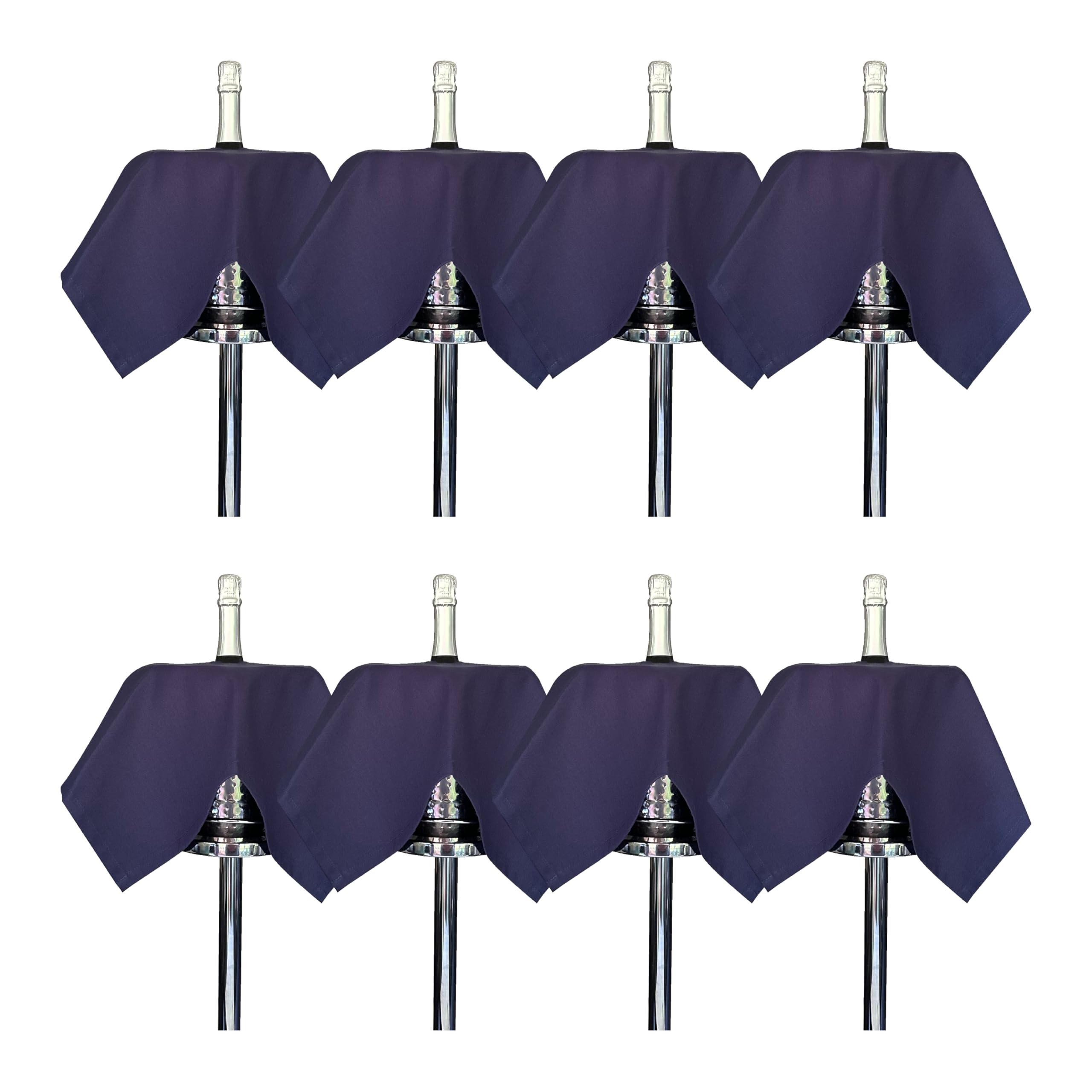 BottleCloths - Original Collection, Bottle Cloths for Ice Buckets, Cotton, 54 cm, Center Hole, Stitched Circle (Royal Blue, Pack of 8)