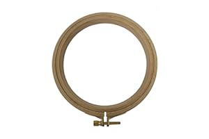 Nurge Premium Quality 16 mm Wood Embroidery Hoop, Cross Stitch Hoop with Gold Plated Adjustable Brass Screw (No:4) (130mm = 5.11" ~ Approx 5" (0.6" Thickness))